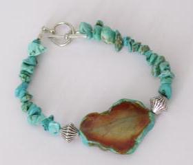 Bracelet, Agate and Turquoise