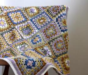 Granny Square Crochet Lap Blanket - MADE TO ORDER