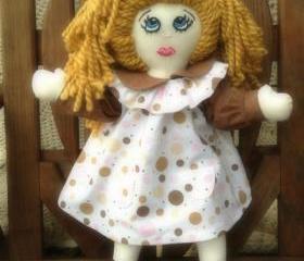 Bubbles In Brown And Pink 21' Cloth Rag Doll
