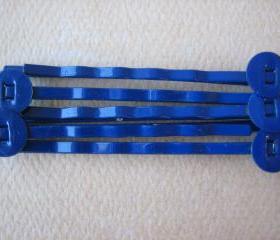 10PCS - Blue - Hair Pins - 8MM Round Pad - Jewelry Findings by ZARDENIA 