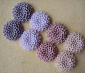 8PCS - Mixed Colors - Summer Collection - Pom Pom Cabochons - 15MM - Cabochons by ZARDENIA