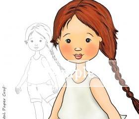 Digital Stamp Cuteness Girl
