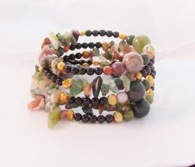 Bracelet, Indian Agate with Fresh Water Pearls