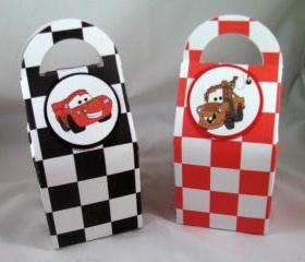 Cars Birthday Favor Boxes featuring Lightning McQueen and Mater