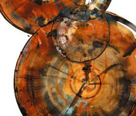 Modern Abstract Original Art -- Abstract Expressionism -- Contemporary Abstract Paintings - Red Sun Rising 1027.050412