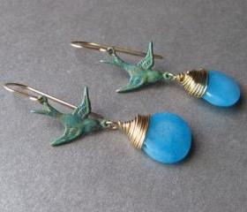 Painted Bird Earrings