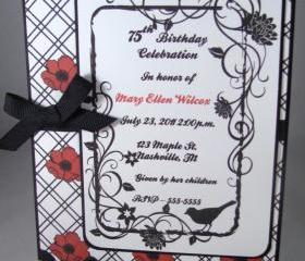 Classic Red & Black Poppy Invitation
