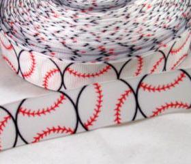 Baseball 7/8' Grosgrain Ribbon 3 Yards