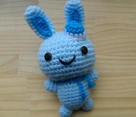 Amigurumi doll, crochet toy - blue bunny