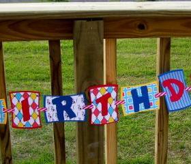Dr. Seuss' Cat in the Hat Themed Happy Birthday Banner with Coordinating Name Banner