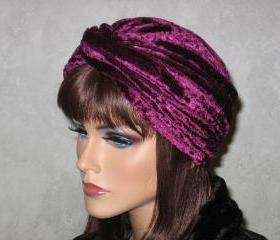 Handmade Fashion Twist Turban -Burgundy Velour