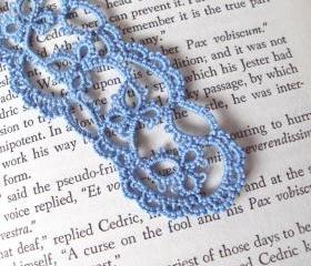 Blue Tatted Lace Bookmark