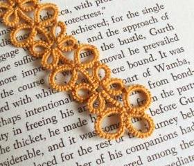 Gold bookmark in tatted lace
