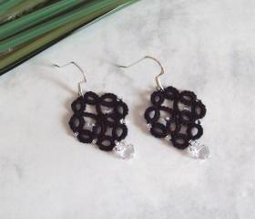 Gothic Fashion Earrings in Tatting