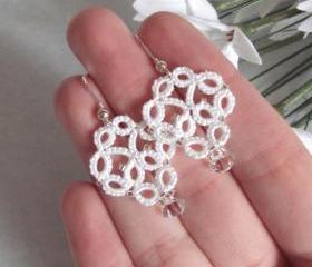 Bridal Tatted Lace Earrings