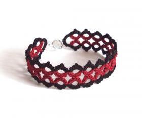 Gothic Lace Bracelet in Tatting
