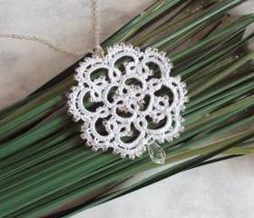 Beaded Lace Bridal Pendant
