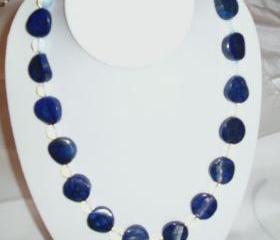 Lapis Lazuli Opalite Chunky Necklace handmade