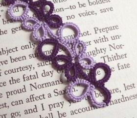 Two-tone Purple Tatted Lace Bookmark