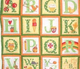 ABC yellow quilted alphabet wall hanging/ playmat