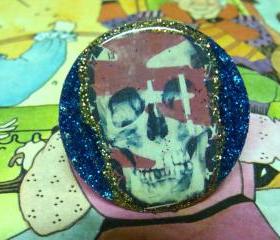 SKULL GRATEFUL DEAD glitter resin ooak handmade ring