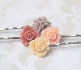 Flower Bobby Pins: Nude colors