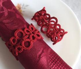 Set of Two Red Napkin Rings
