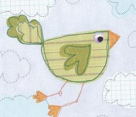 SALE Set of 2 Greetings Cards - Flying birdy and Flowers 