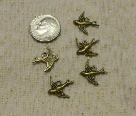 Sweet Bronze Bird Charms