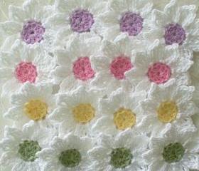 Fresh as a Daisy - Crochet Flowers, Appliques - set of 16