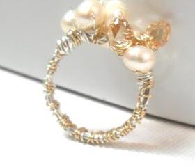 Reserved Listing. Unique Cocktail Ring -Tears of joy -