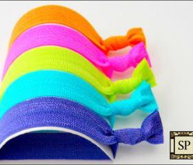 Hair Ties - The Neon Collection - Set of 5 - Elastic Hair Ties - Mane Accessory