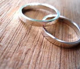 Wedding bands set wedding band wedding rings set mens ring unisex ring Highly Polished