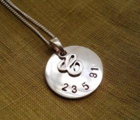 personalized necklace personalized initial necklace handstamped necklace charm necklace