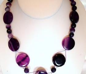 Purple Agate Necklace handmade