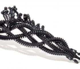 Brides, Bridesmaids bracelets, weddings gifts, black lace beaded wristband, ready to ship.