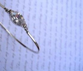 bracelet marquise stone bracelet bridal delicate bracelet bangle silver bangle wedding