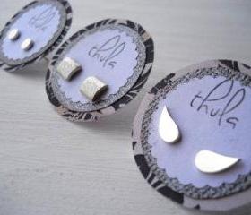silver studs earrings posts set of 3 pairs Free Shipping
