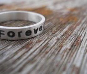 hand stamped always & forever ring