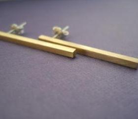 simple brass studs with sterling silver pins