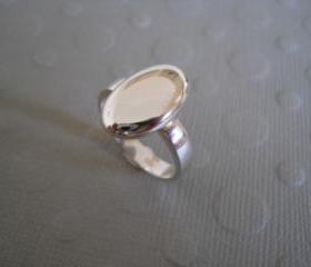 oval silver top ring
