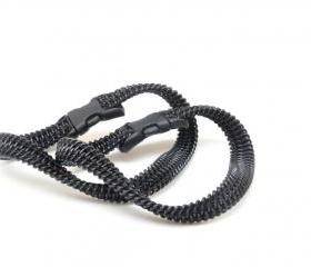Men's bracelet ,unisex wristband in black - Industrial Geekery zipper jewelry 