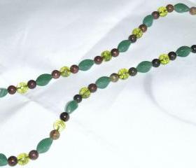 Peridot Aventurine Obsidian Necklace handmade
