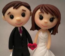 Wedding Cake Topper - Custom made - Teeny Topper Style