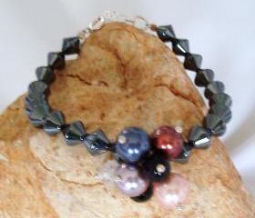  Haematite and Mix Gemstone Bracelet