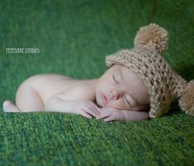 Double Pom Jester Baby Hat - Photo Prop