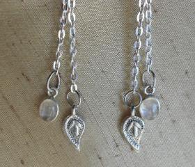 Paisley Rainbow Moonstone Earrings Handmade