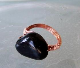 Ring size 7.5 - Twisted Copper Wire Wrapped OOAK Art Ring