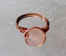 Ring size 6 - Twisted Antiqued Copper Wire Wrapped OOAK Art Ring