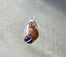 Quartz Stone Wire Wrapped Art Pendant
